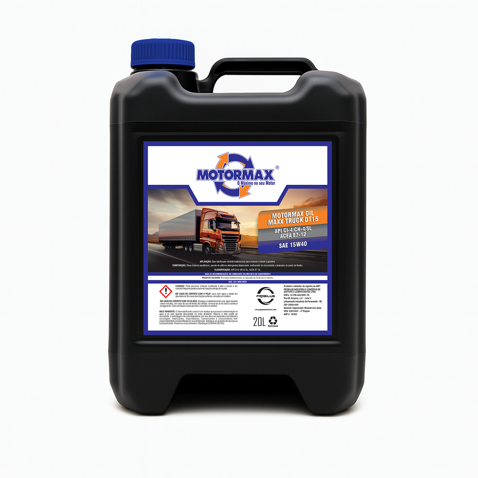 MOTORMAX OIL MAXX TRUCK DT15 - SAE 15W40 CI-4/CH-4/SL ACEA E7-12 - Imagem 3