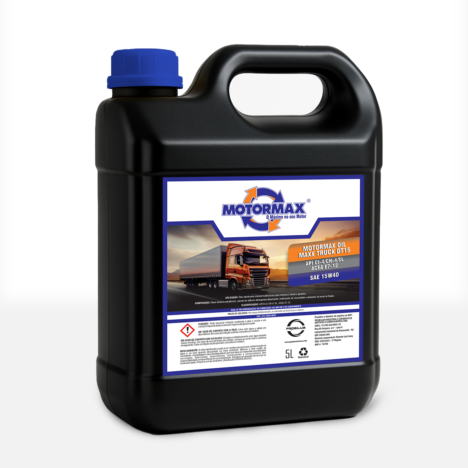 MOTORMAX OIL MAXX TRUCK DT15 - SAE 15W40 CI-4/CH-4/SL ACEA E7-12 - Imagem 2